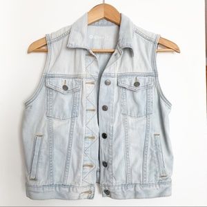 Gap Light Wash Jean Denim Vest Summer Vintage NEW